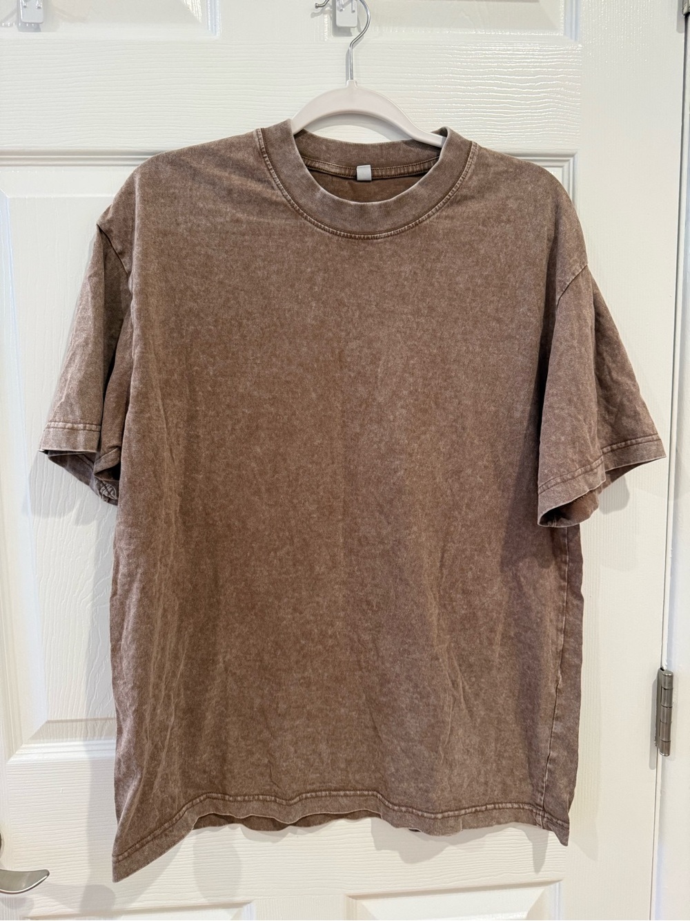 Washed Brown Short-Sleeve Crewneck Tee